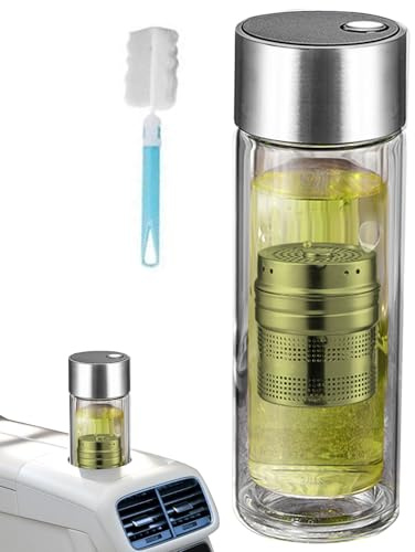 Bouteille de thé en verre - 400 ml - Gobelet à thé à double paroi avec couvercle magnétique - Résistant à la chaleur pour les déplacements, la maison, la voiture, l'école, le pique-nique et le camping