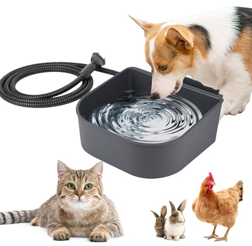 Ciotola Acqua Cane Riscaldata per Gatti e Conigli, Ciotole Termica per Interni/Esterni, Distributore d'acqua Riscaldato da Appendere, Ciotola Acqua Riscaldata per Animali, Borraccia Antigelo