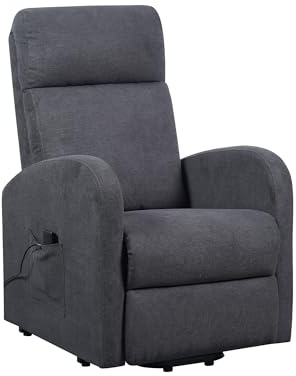 POLTRONE ITALIA Poltrona Alzapersona relax reclinazione elettrica per anziani soggiorno elevabile Detraibile 19% microfibra Grigio