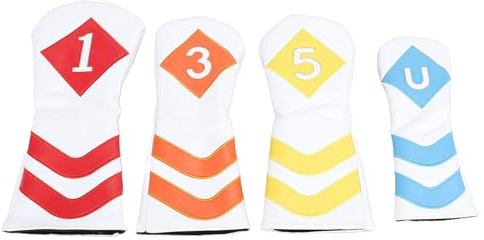 Cubiertas para Palos de Golf, Juego de 4 Piezas de Cubre Palos de PU Cuero, Protectores para Clubes de Driver y Putter - Material Resistente, Diseño Elegante y Protector para