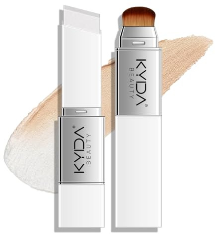 KYDA Color Changing Foundation Stick, 2-in-1 Dual Ended Eraser Foundation with Brush, Dewy Finish Base Makeup, Medium to Full Coverage, Lightweight Blendable Creamy – MEDIUM