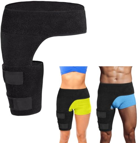 ROKZELT Musleras Compresion Hombre, Manga de compresión Abrazadera para Cadera - Soporte Muslo para Alivio del Dolor de Ciática, Síndrome Piriformi para Hombres y Mujeres