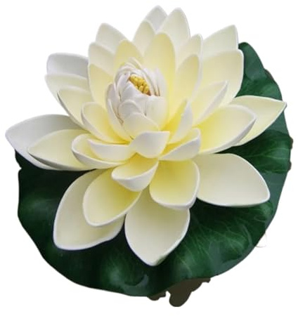 Konstgjord vattenlilja 18 cm konstgjord flytande vattenlilja lotusblad blomma damm akvarium dekoration mikrolandskap trädgårdsdekor för trädgård
