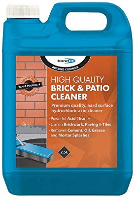BOND IT Brick & Patio Acid Cleaner Powerful Acidic Cleaning Tiles Cement Concrete Garage Warehouse Floors Oil Grease Size 2.5L