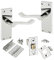 HANDLESTORE Victorian Scroll Door Handle Pack – Polished Chrome Finish, Pair of Handles with 2.5 Tubular Latch & 3 Hinges