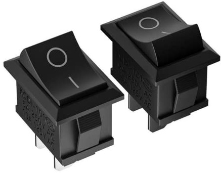 2 Stück Premium Ein Aus Einbau Kippschalter Wippschalter Schalter On Off DIY AC 250V 220V 6A 2Pin Schwarz Rechteckig 2 Position