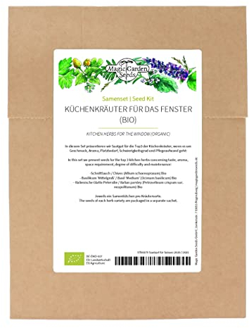 Erbe aromatiche da cucina per la finestra (bio) - Set di semi con le 3 migliori erbe aromatiche per il davanzale