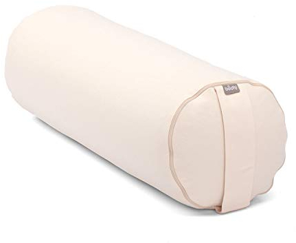 bodhi | Yoga Bolster ECO | 100% Bio-Baumwolle | Yogarolle mit Bio Dinkelfüllung | Waschbarer Bezug | Yogakissen rund für Restoratives Yoga Übungen | Groß ca. 65 x 20 cm | natur