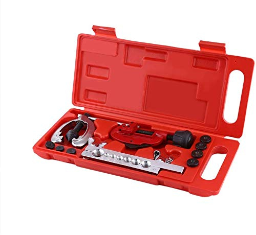 Ejoyous 10pcs Bremsleitung Bördelgerät, Rohrschneider Set Schlüssel Klempner Rohr Kit Bördelwerkzeug Bremsbeläge Schlauch Bördelsatz Rohrbiegezange für Bremsleitungen