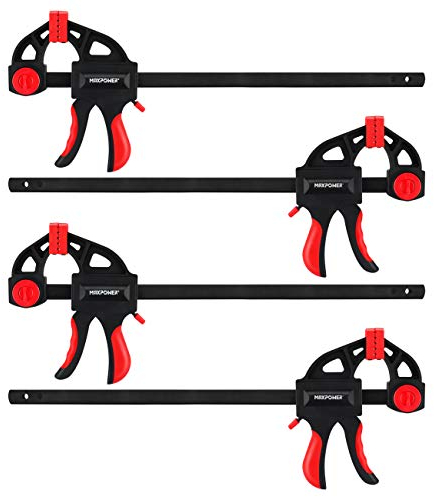 Sargentos Carpintero, MAXPOWER 4 Piezas x 300mm/12” Sargento de Barra Abrazadera de Rápido Agarre para Apriete Pinza Interior y Exterior