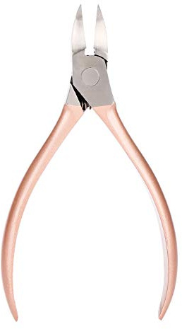 Nail Scissors, Rhinestone Remover Pliers for Nail Art Decorations, Manicure Tool in Rose Gold and Champagne Colors for Home and Salon Use