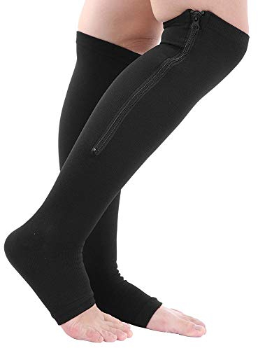 1 Paar Unisex Kompressionssocken, XXL, Schwarz, rutschfeste Sohle, nahtlos, zur Krampfadernvorbeugung, ideal für Sport und Alltag