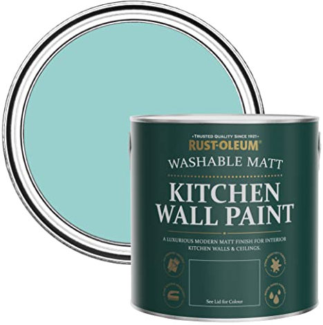 Rust-Oleum Blue Washable Kitchen Wall Paint in Matt Finish - Teal 2.5L