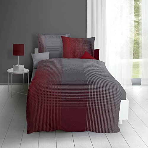 Kaeppel Mako-Satin Bettwäsche Master Rubin, 1 Bettbezug 155 x 220 cm + 1 Kissenbezug 80 x 80 cm