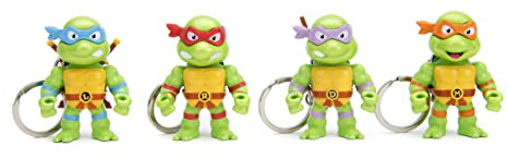 Teenage Mutant Ninja Turtles 4 Stück 6,3 cm Schlüsselanhänger Druckguss Spielzeug für Kinder Erwachsene