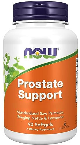 Now Foods Prostate Support, Avec Palmier nain Huile de pépins de courge Lycopène, 90 Capsules molles, Testé en Laboratoire, Sans Soja, Sans Gluten, Sans OGM