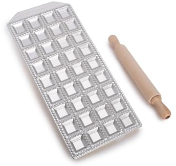 Imperia Raviolamp Ligne Classique. Moule à raviolis Fabriquè en Italie. Accessoire pour machine à pâtes. Accessoire de cuisine pour pâtes fraîches. Avec rouleau à pâtisserie (36 ravioli classici)