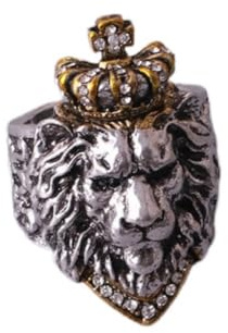 Bague TÊTe Lion, Bague TÊTe Lion Couronne CroisÉE Pour Hommes, Bague TÊTe Lion Viking Nordique Bijoux Couronne Lion, Bague Animal Lion Celtique Bague Bande Lion Hip Hop Bague Punk Croix Lion (54)