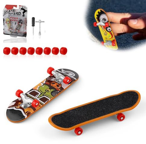 HJIAMA 2 Stück Finger Skateboard, Fingerskateboards Set mit Ersatzteile, Angenehme Haptik, Halterung aus Titanlegierung, Fingerboard für Skateboard-Enthusiasten und Anfänger