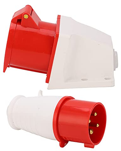 Prise d'alimentation 4 Broches 32A, Prise Industrielle Triphasée, Jeu de Connecteurs étanches, monté en Surface, AC380V-415V pour une Utilisation Intérieure et Extérieure