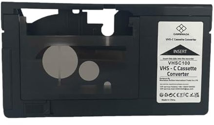 Ronyme Adaptador de Casete VHS a Convertidor de Cinta de Alto Rendimiento Admite S-/S-VHS Accesorio Profesional Adaptador de Cinta Negro