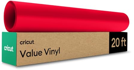 Cricut Value Vinyl | 30.5 cm x 6.1 m (12 x 20 ft) | Self Adhesive Permanent Vinyl for All Cricut Cutting Machines | Red