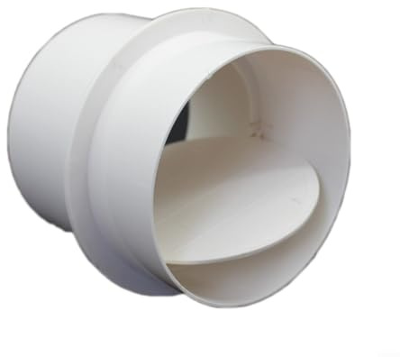 EXTRWORY PVC Check Valve for Pipe Air Duct Ventilation Valve Plastic White Compact Design Bathroom Kitchen Exhaust System(160)