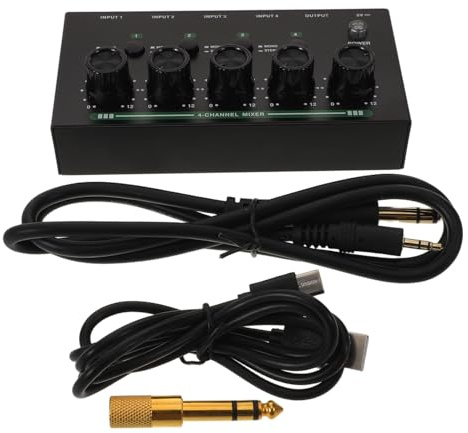 JOINPAYA Consola De Mezclas Pequeña Mesa De Mezclas Pequeña Mini Mezclador De Audio Teclado Mezclador De Streaming Pequeño Negro