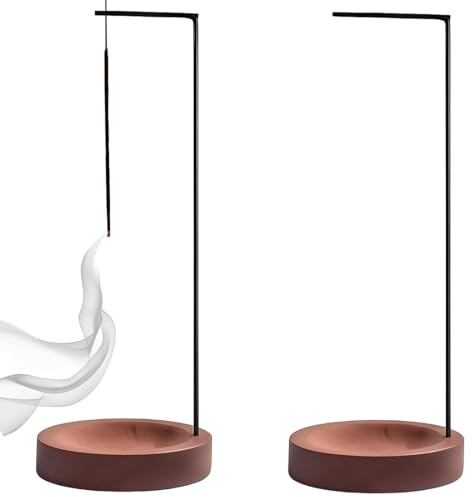 YUPZAR 2 Pezzi Porta Incenso Rovesciato,Base in legno Fatta a Mano,Per Decorazioni da Ufficio a Casa, Yoga,Meditazione