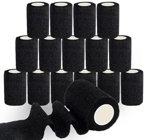 LIAILA 16 Rotoli Benda Elastica Autoadesiva 7,5 cm x 4,5 m, Benda Elastica Coesiva, Garza Autoadesiva Traspirante, Tape Sportivo per Taping, Bendaggio per Animali Domestici, Mani e Piedi