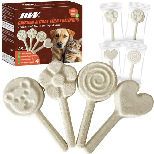 Liofilizzati Pollo Latte di Capra Per Gatti Adulti Anziani Cani Piccoli Senza Cereali Ipoallergenici Digeribili (Pollo & Latte di Capra (25 Pezzi))