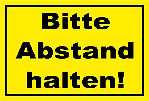 Melis-Folienwerkstatt Schild Bitte Abstand halten - 15x10cm - Bohrlöcher - 3mm Aluverbund – 20 VAR S00100-013-C
