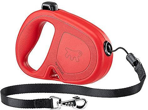 Ferplast hundkoppel Flippy ONE, rullkoppel medelstora hundar upp till 20 kg. Utdragbar sladd max. 5 m. En knapp för låsning och upplåsning, röd