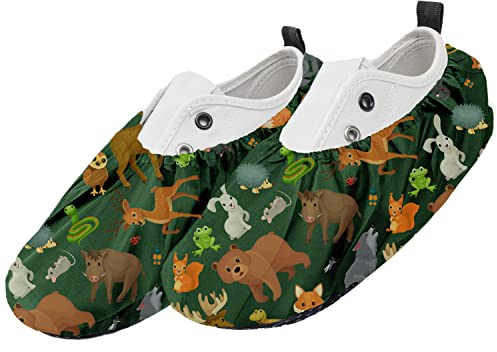 Ferocity Copriscarpe Riutilizzabili Size EU 31-37 Idrorepellenti Antiscivolo Lavabili per Bambini Unisex Ragazzi Ragazze Poliestere Animals [142]