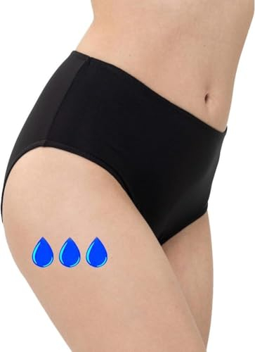 Slipss | Slip Donna per Incontinenza con Inserto Cucito, Mutande Assorbenti a Vita Alta Lavabili e Riutilizzabili, Assorbenza Light 200 ml, Taglia XXL, Nero