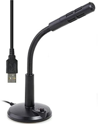 r2digital Microfono per computer USB Plug Play da tavolo con pulsante Mute per videoconferenze aziendali, lezioni online, registrazione, podcasting, giochi, chat, Skype (usb U780)