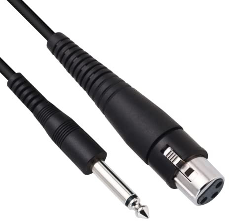 CAROL XLR Female to 6.3mm (1/4 inch) Microphone Cable #1090035-15 Feet | Black | One-Piece Integrated Design | Compatible with XLR Preamps and Audio Accessories