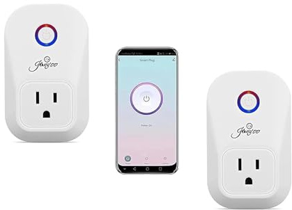 Jinvoo Smart Plug,WiFi Smart Plug,WiFi Outlet Socket Remote Control with Timer Function,Compatible with Alexa and Google Home,ETL FCC Listed,No Hub Required (2 Pack)