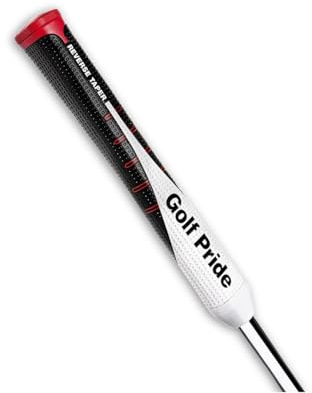 Golf Pride 2024 Reverse Taper Pistole, großer Jumbo-Griff, Unisex, Kollektion zur Schlagverbesserung, weiches und klebriges Gefühl, hervorragende Traktion, 70 g, 0,580 rund, Schwarz/Weiß/Rot