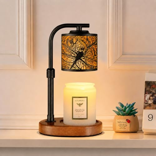 kobodon Candle Warmer Lamp with Timer, Electric Candle Lamp Warmer Birthday for Mom Women Home Bedroom Decor Wax Melt Warmer for Scented Wax with Jar Candles (Dragonfly)