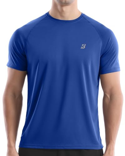 Roadbox Men's Rash Guard Short Sleeve, UPF 50+ UV Protection Swim Shirt, Quick Dry Lightweight for Fishing Surfing Running