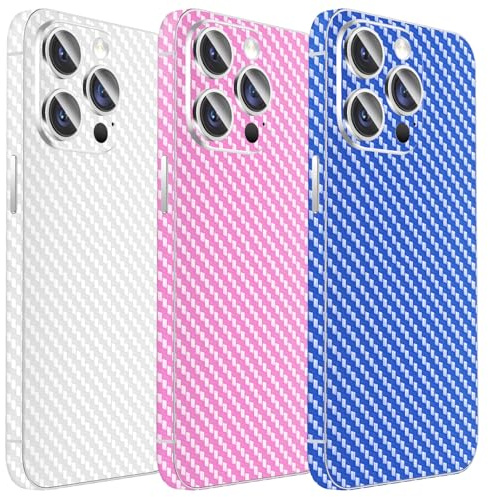 Kucheed 3PCS Sparkling Skin Protector for iPhone, Bling Glitter Fiber Grain Full Cover Edges Sticker, Precise-Fit Back Protector/Luxury Wraps/Bling Phone Decorations for iPhone 13