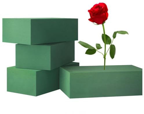 4 Pezzi Spugna per Fiori Finti, Schiuma Floreale per Fiori Artificiali e Freschi, Mattoni di Schiuma per Composizioni Floreali per Presentazioni Floreali, Matrimoni e Allestimenti per Feste