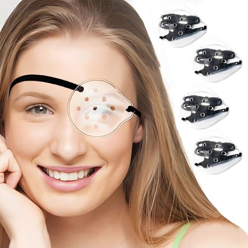 JEYORZY 4 pcs cache oeil medical Masque oculaire Transparent, asques pour les yeux transparents et aérés, coque de protection oculaire rigide, Respirant Masque oculaire, pour protéger vos yeux