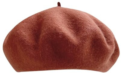 Bonnet Béret en Laine Béret Français Bonnet Hiver pour Artiste et Peintre Couleur Unie Femme Béret Basque Français Uni Bonnet Cache-oreilles (B, M), b, M