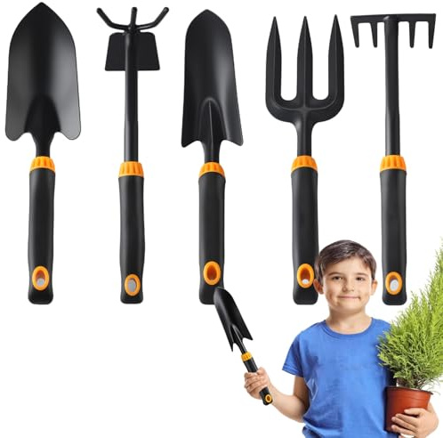 Pala Da Giardinaggio Manuale - 5 Pezzi Piantatoio Da Giardino | Set Per Coltivazione, Trapianto, Orto, Balcone E Giardino Con Vanghe Per Terrazzo E Aiuole Rialzate