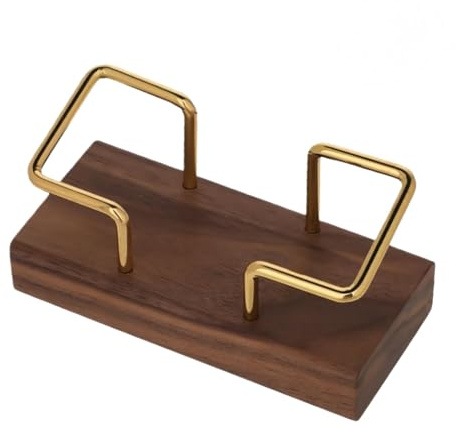 Zpeiran Soporte para Tarjetas de Visita de Madera,Tarjetero de Escritorio y Porta Tarjetas de Visita de Madera de Nogal,para Oficina,Hogar,Negocios y Recepciones de Empresas