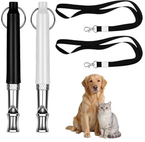 YIIWONI 2 Pcs Sifflets Professionnels pour Arrêter Les Aboiements,Sifflet Ultrason Chien Anti Aboiement,sifflets Professionnels De Dressage De Chiens avec Cordon