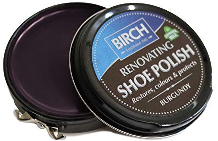 Birch Renovating Burgundy Shoe Polish 50ml | Leather Polish for Shoes | Leather Colour Restorer | Boot Polish | Renew, Protect, Condition, Long Lasting Shoe Shine with High Pigment Carnauba Wax