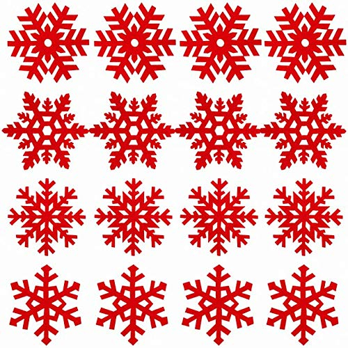 16 Sottobicchiere Natale, sottobicchieri con Design a Fiocco di Neve Sottobicchiere riutilizzabili Antiscivolo Resistenti al Calore per la Decorazione della tavola da Pranzo della Festa di Natale